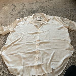 H&M SATIN WHITE DRESS SHIRT